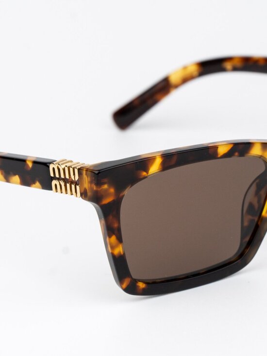 Miu Miu Women Sunglasses Havana Brown Rectangle MUA05S 14L60M NEW AUTHENTIC main image 6